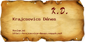 Krajcsovics Dénes névjegykártya